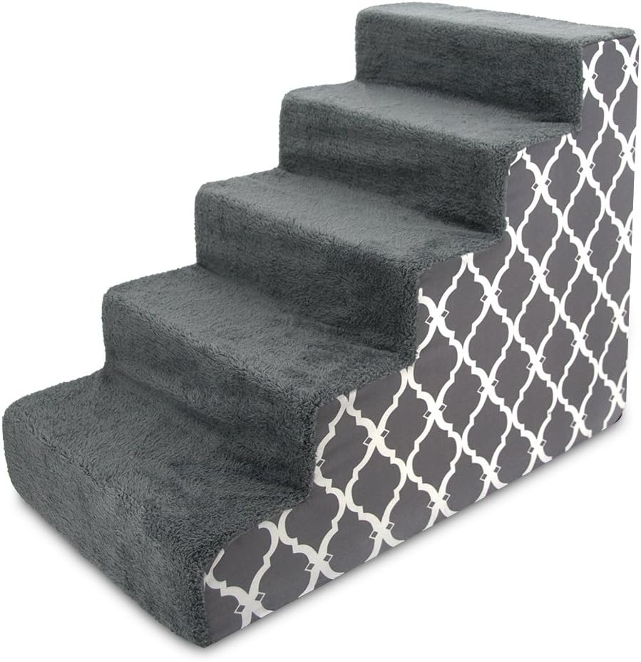 Best Pet Supplies Dog Stairs & Steps - Foam Steps for Small Dogs & Cats, Non-Slip Indoor Balanced Pet Step Support, Dog Ramp, No Assembly, Pale Teal, 3-Step (13.5-inch Height)