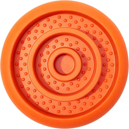 Slow Feeder Lick Mat for Dogs - Keep Them Busy - Natural Rubber Dog Frozen Treat Toys - Durable Interactive Enrichment Toys - Licking Dish for Dog De-Stressing, Red
