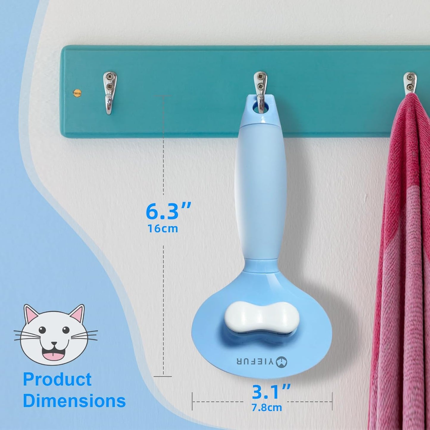 Cat Hair Brush,Cat Brush for Shedding,Soft Silicone Self Cleaning Brushes for Short and Long Haired Cats for Grooming and Shedding