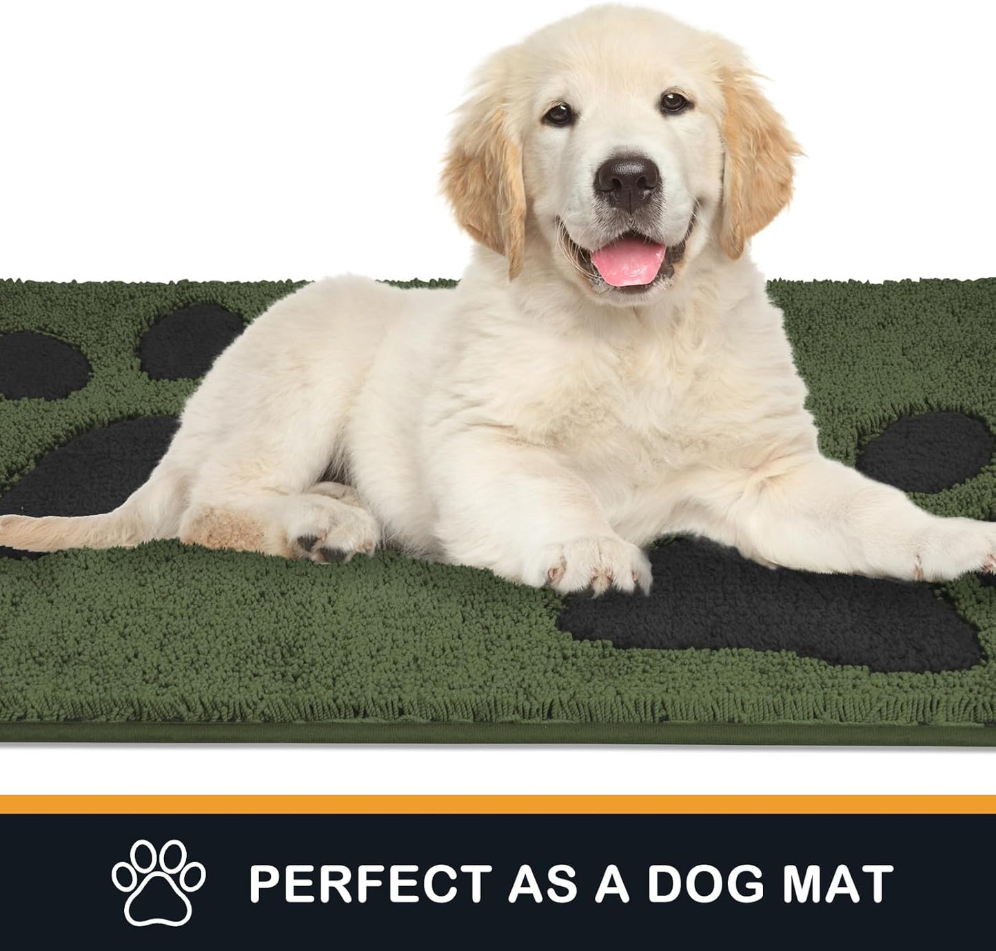 PURRUGS Dirt Trapping Door Mat 20" x 31.5", Non-Skid/Slip Machine Washable Microfiber Entryway Rug, Dog Doormat, Super Absorbent Welcome Mat for Muddy Wet Shoes and Paws, Grey