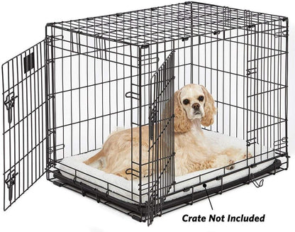 MidWest Homes for Pets QuietTime Dog Bed - White Fleece Bolster, Ultra-Soft and Machine Washable, Fits 24-Inch Crates and Carriers, for Small Breed Dogs
