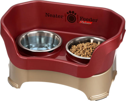 Neater Pet Brands Neater Feeder Deluxe Mess Proof Dog Bowls Elevated for Large Dogs Over 40 lbs, Made in USA, No Spill Raised Dog Food Bowl Stand Feeding Station, Food and Water Bowl Set, Black