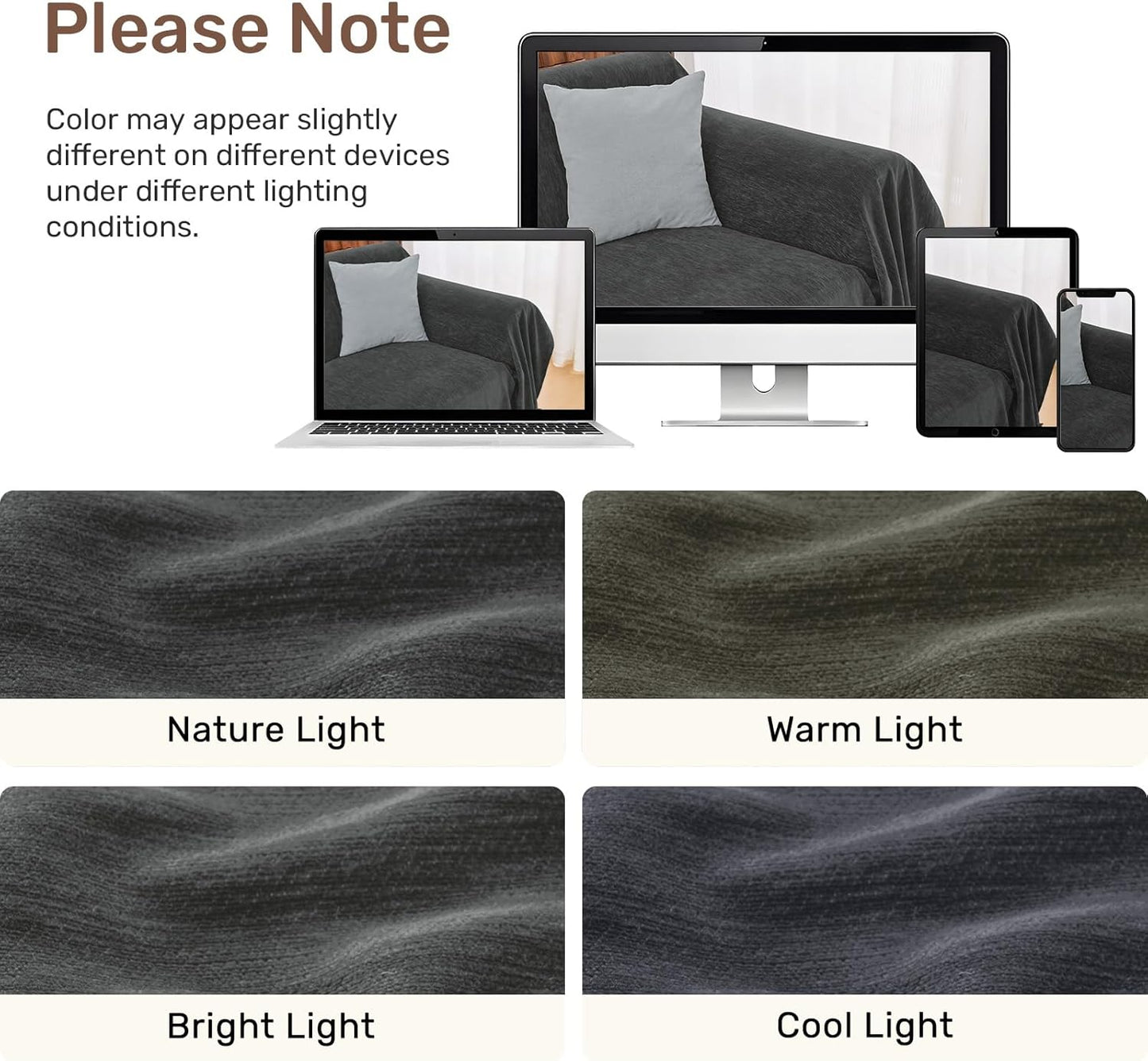 Sectional Couch Covers, 2 Pieces Washable L Shaped Couch Covers Sofa Blanket for Dogs Pet Friendly Sectional Sofa Slipcovers Furniture Covers,71"x 110"+ 71"x 118",(X-Large,Dark Gray)