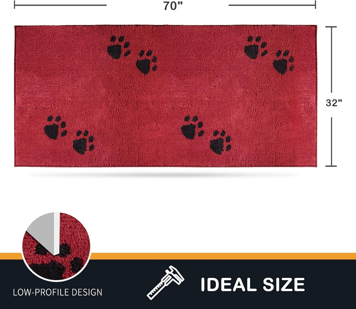 PURRUGS Dirt Trapping Door Mat 20" x 31.5", Non-Skid/Slip Machine Washable Microfiber Entrance Rug, Shoes Scraper, Dog Doormat, Super Absorbent Floor Mat for Muddy Wet Shoes and Paws, Grey