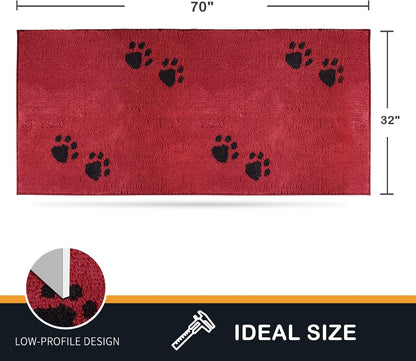 PURRUGS Dirt Trapping Door Mat 20" x 31.5", Non-Skid/Slip Machine Washable Microfiber Entrance Rug, Shoes Scraper, Dog Doormat, Super Absorbent Floor Mat for Muddy Wet Shoes and Paws, Grey