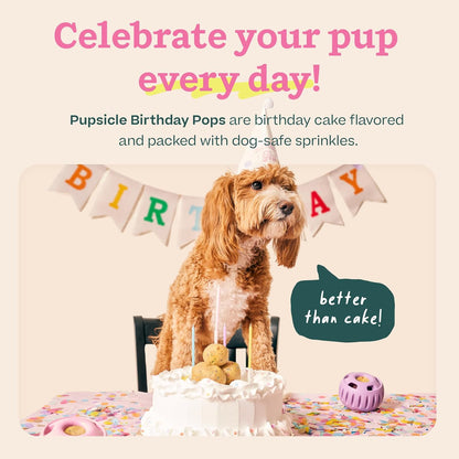 WOOF Pupsicle Refill Pops - Low-Mess Dog Snacks - with Peanut Butter and Beef - Dog Treats - Long Lasting - Large Pops - 7 Count