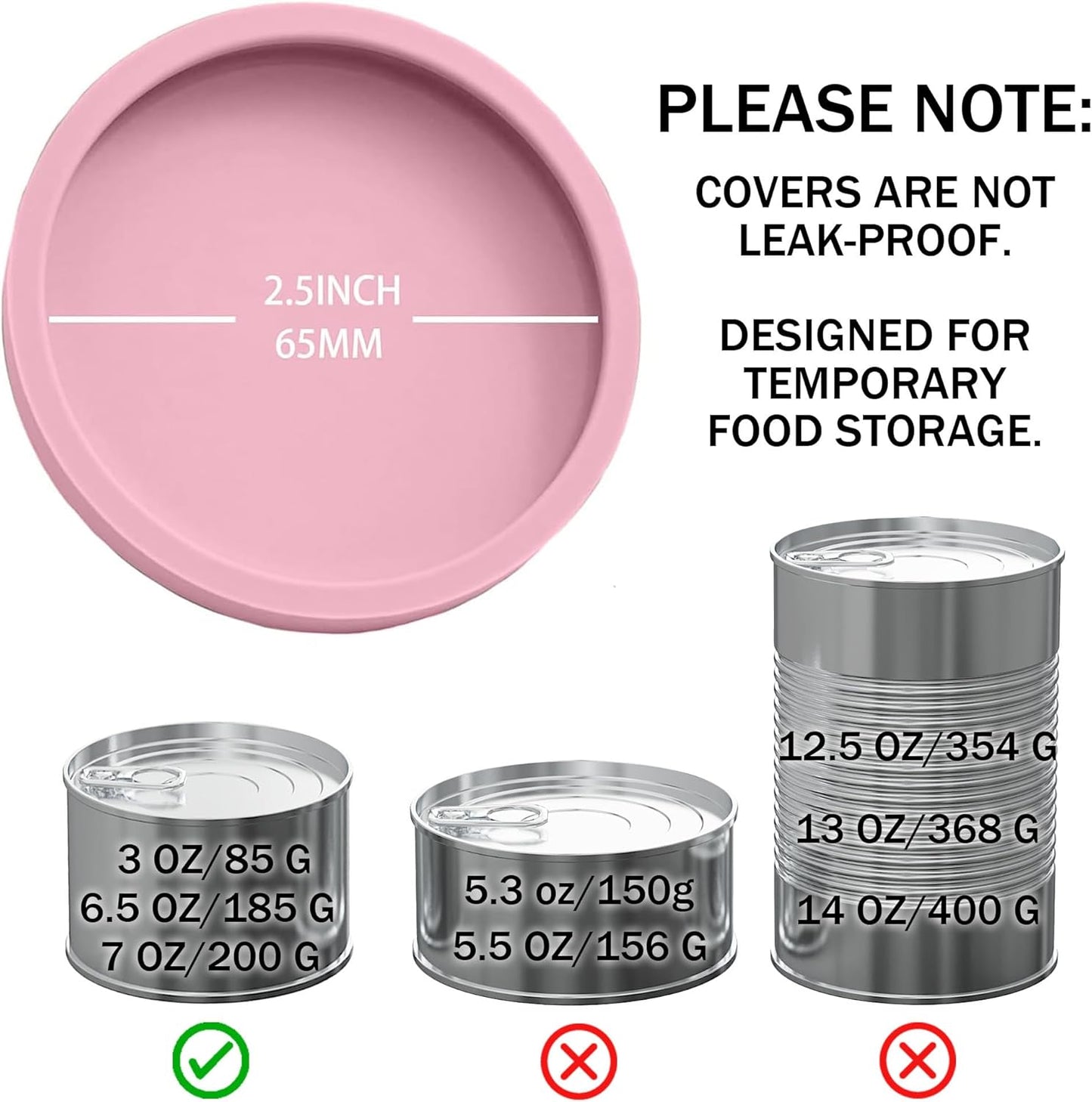OHMO 2 Pack Cat Food Can Lids, Small Size (3 oz) Silicone Pet Food Can Lids Covers for 3 oz Cat Food Cans, Light Green