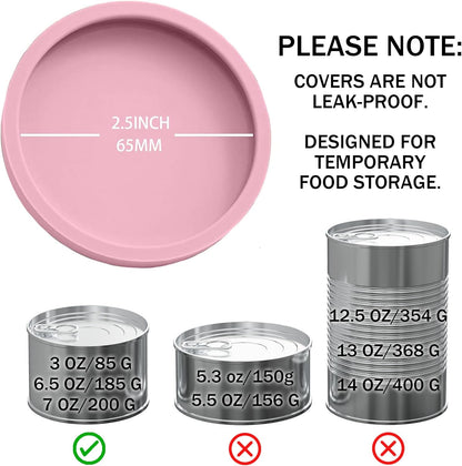 OHMO 2 Pack Cat Food Can Lids, Small Size (3 oz) Silicone Pet Food Can Lids Covers for 3 oz Cat Food Cans, Light Green