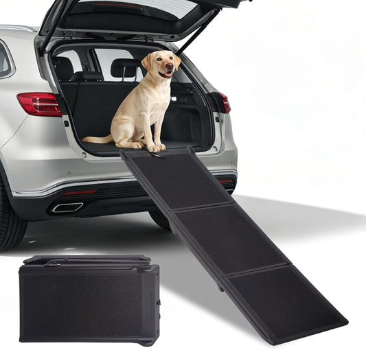 Foldable Dog Ramp for Car, 71" L & 17" W Folding Dog Ramps with Non-Slip Surface, Pet Ramp for SUV & Truck, Portable Dog Step Ramp for Large Dogs, 250 LBS Weight Capacity