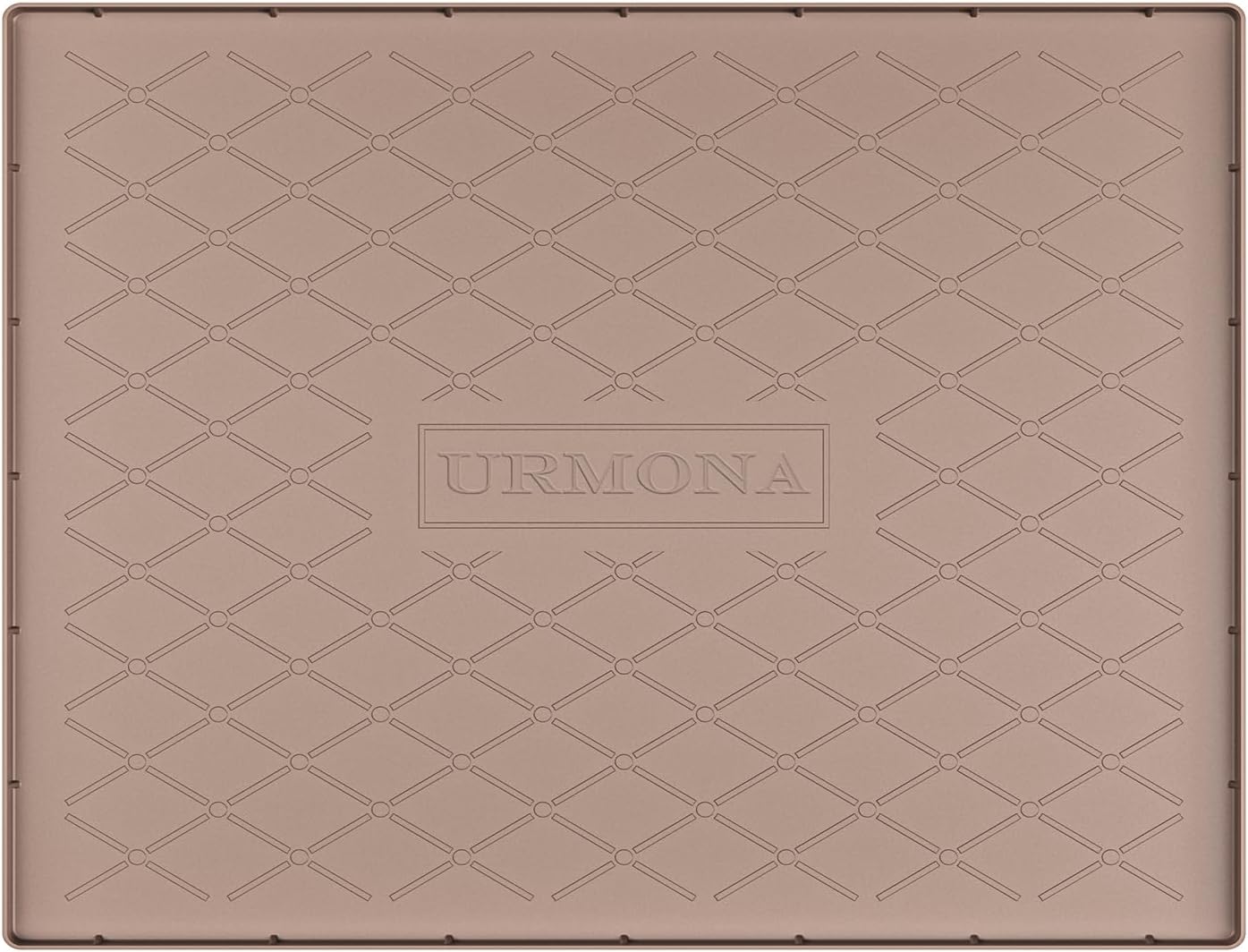 URMONA Under Sink Mat for Kitchen Waterproof, 34" x 22" Silicone Under Sink Mat for Shelf Liner Organizer, Cabinet Sink Protector Under Sink Liner for Bottom Kitchen, Bathroom(Light Grey)
