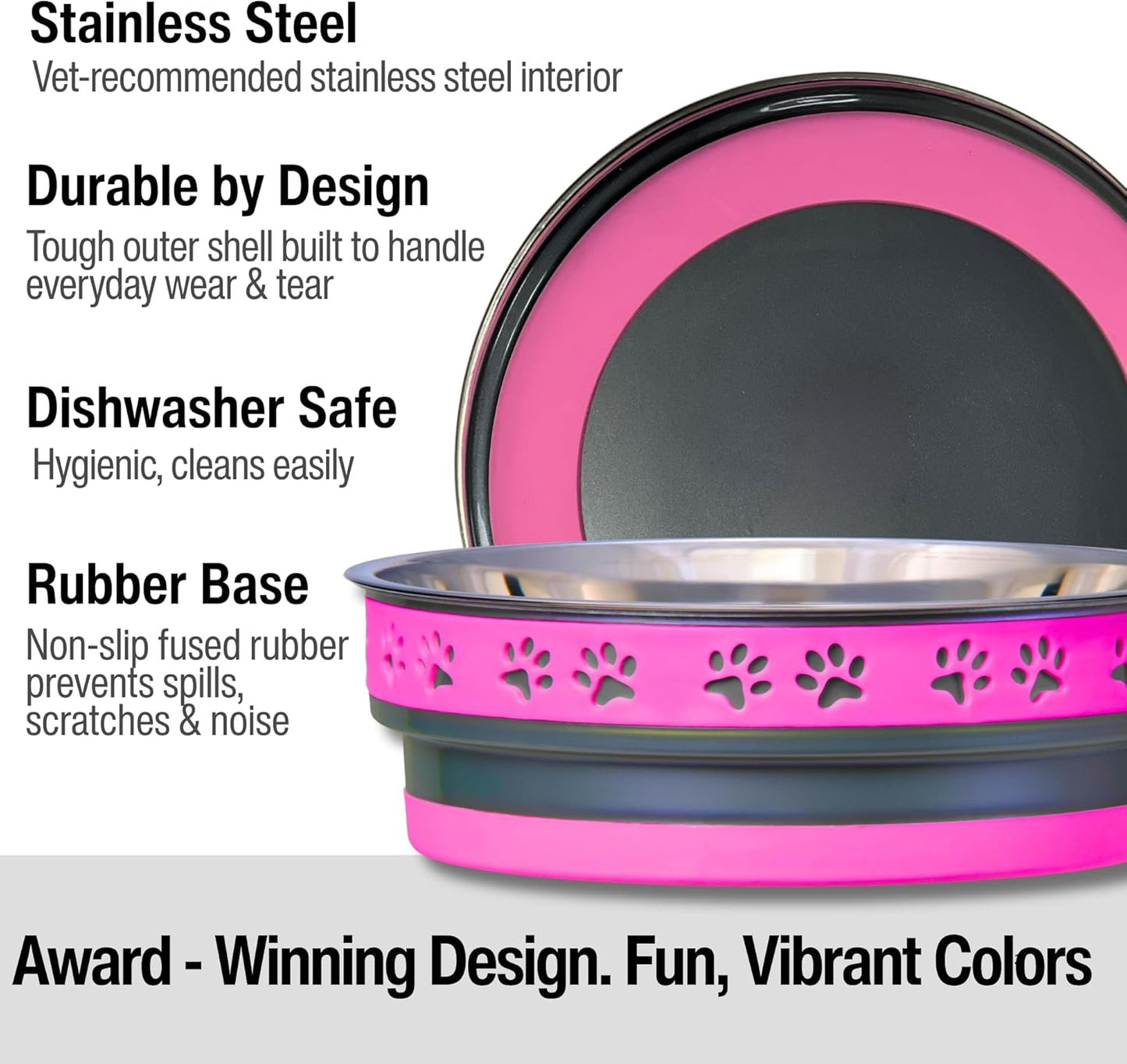 Loving Pets Corsa Dog Bowls- Stainless Steel Dog & Cat Bowls - Spill Proof Dog Food Bowl, Cat Bowl, Puppy Essentials & Pet Supplies Great for Home & Travel (Small 10-20 lbs, Rapid Blue)