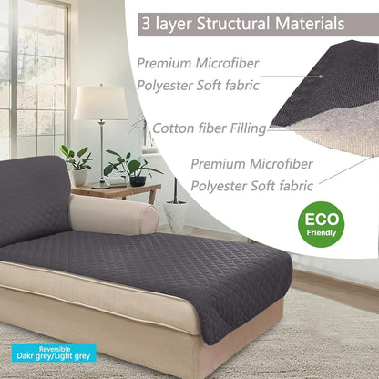 U-NICE HOME Reversible Sofa Cover Washable Couch Cover for Dogs Friendly with Elastic Straps Water Repellent Furniture Protector for 3 Cushion Couch (Sofa, Coffee/Beige) - Colors B
