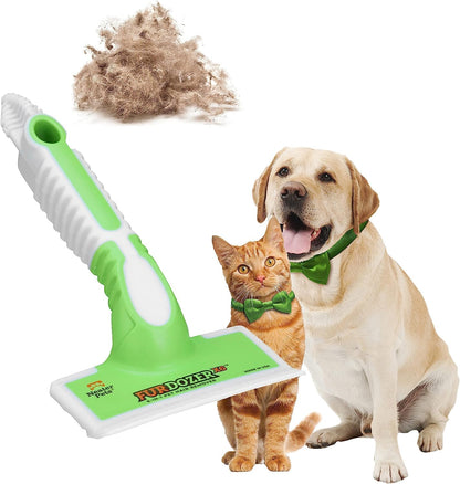 FurDozer Pet Hair Remover & Auto Detailing Tools - Cat & Dog Hair Remover for Carpets, Car Interiors, Couches, Bedding, & Pet Furniture (Gray, X3 PRO - 5" Long)