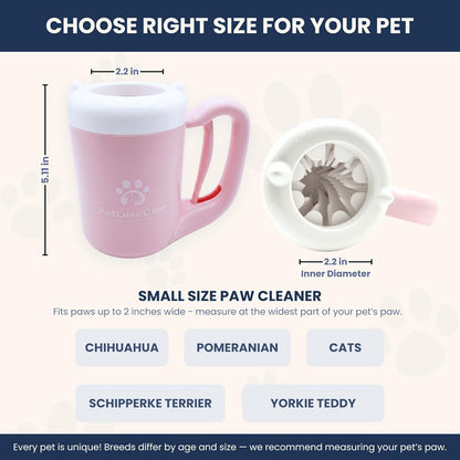 Dog Paw Washer Kit - Includes Paw Cleaner Cup, Towel, Pet Bath Brush & Moisturizing Balm - Dog Foot Washer for Muddy Paws, ideal for Small & Medium Dogs (Blue, Small)