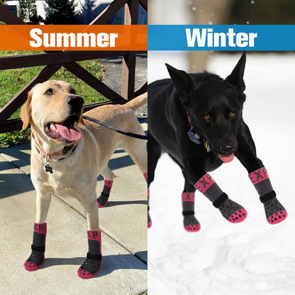 EXPAWLORER Anti Slip Dog Socks to Prevent Licking Paws, Dog Shoes for Hot Pavement Walk, Dog Booties for Hardwood Floors, Dog Boots & Paw Protectors with Grippers for Small Medium Large Senior Dogs M