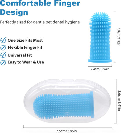 Premium 3-in-1 Pet Grooming Kit - Electrostatic Pet Hair Removal Glove with Safety Nail Scissors & Dual-Ended Toothbrush Set - Gentle Deshedding Mitt for Dogs, Cats & Furniture - All-in-One Care Pack