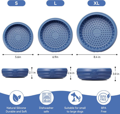 Dog Lick Bowl, Animire Freeze Lick Mat for Dogs, Non-Slip Slow Feeder Licking Bowl Enrichment Treat for Distraction Anxiety Relief, Food Grade Silicone, Dishwasher Safe(Pastel Purple,S)
