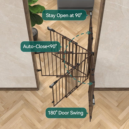 Babelio Baby Gate for Stairs, Kitchen & Doorways, 26-43" W 28" H No Bottom Bar| Easy Installation| One-Handed Operation| Auto-Close| Hardware Mount (Drill Needed) Safety Dog/Pet Gate Indoor (White)