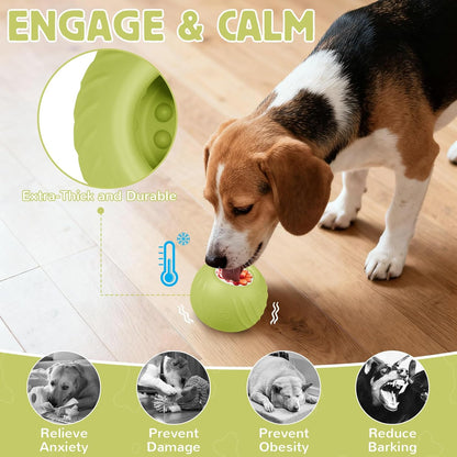 Long-Lasting Dog Lick Toy, Wobbly Dog Enrichment Lick Bowl to Keep Dogs Busy, Interactive Stuffable Dog Treat Feeder for Boredom, Silicone Treat Dispensing Chew Toy(Dark Blue,S)