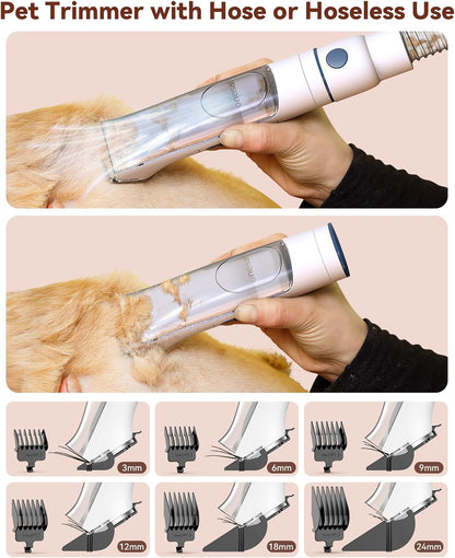 oneisall Dog Grooming Vacuum, 13000Pa Powerful 3L Dust Cup Pet Vacuum with Clipper Nail Grinder & Shedding Brush, 7 in 1 Dog Grooming Kits, Quiet, Large Capacity 3 Suction Levels, BM3