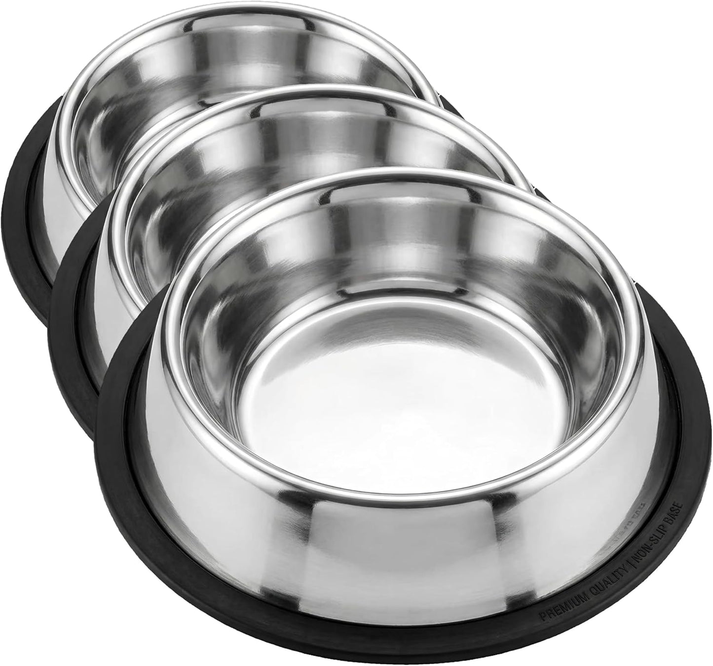 Loving Pets Stainless Steel Non-Tip Dog Bowl – Heavy Duty No Spill Dog Bowl with Removable Rubber Base – Durable, Non-Skid Stainless Steel Dog Food Bowl & Dog Water