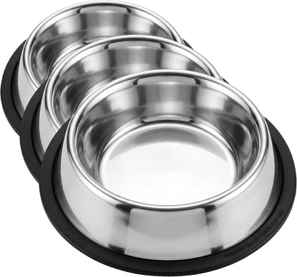 Loving Pets Stainless Steel Non-Tip Dog Bowl – Heavy Duty No Spill Dog Bowl with Removable Rubber Base – Durable, Non-Skid Stainless Steel Dog Food Bowl & Dog Water