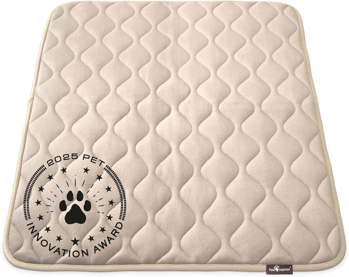 Paw Inspired Washable Padded Crate Mats for Dogs | 29” x 18” Pad, Fits 30-inch Kennels | Leakproof, Waterproof Bottom, Plush Pet Beds (Gray)