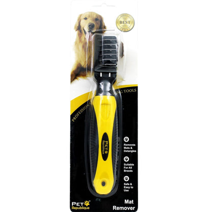 Pet Republique Dematting Tool for Dogs – Matt Splitters for Dogs, Cats, Rabbits, Long Haired Breed Pets – Effective Mat Remover, De-Matting Comb, or Dematter - Rake Super-Sharp Teeth Design