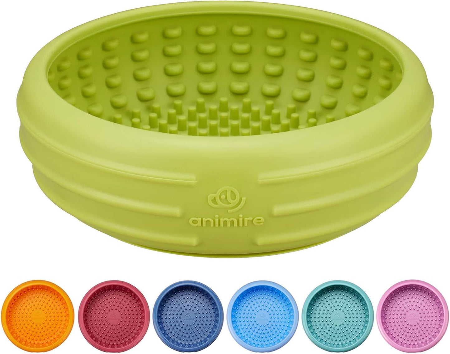 Dog Lick Bowl, Animire Freeze Lick Mat for Dogs, Non-Slip Slow Feeder Licking Bowl Enrichment Treat for Distraction Anxiety Relief, Food Grade Silicone, Dishwasher Safe(Pastel Purple,S)