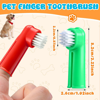 LemonRoad 100 Pcs Dog Toothbrush Pet Finger Brushes Teeth Cleaning Kit Toothbrush Oral Dental Brush Cleaning Pet Tooth Brush Care for Small to Large Dog, Cat, Puppy & Kitten