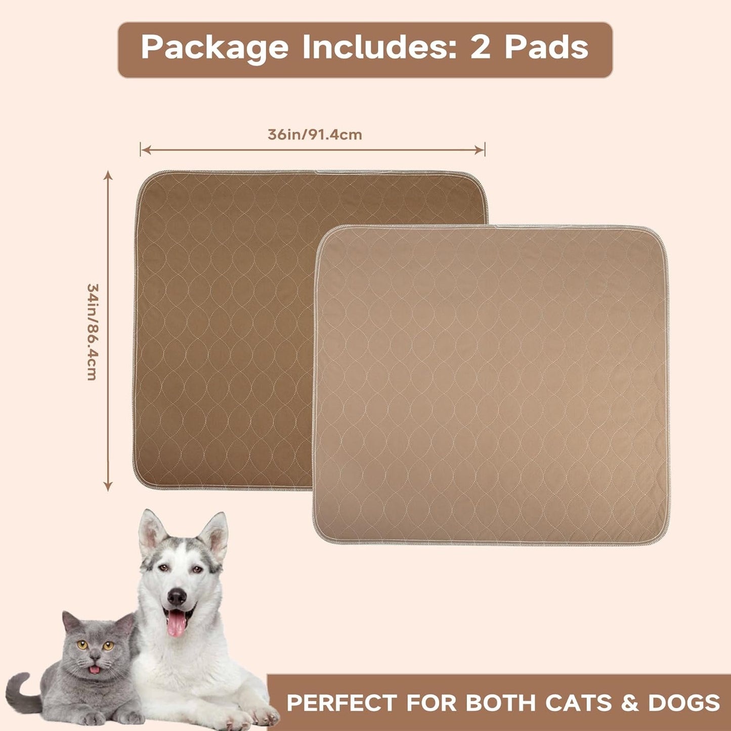 Paw Legend Washable Reusable Dog Pee Pads Super Absorbent (2 Pack) - Washable Reusable Puppy Training Pads | Quality Travel Pee Pads for Dogs | Absorbent and Odor Controlling