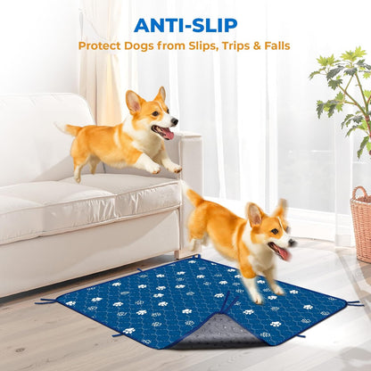 Fostanfly Washable Pee Pads for Dogs, 2 Pack Large 36"x41" Ultra-Absorbent and Leak-Proof Non-Slip Reusable Potty Training Pads for Dogs, Cats, Puppy, Potty Training of Add 8 Lanyards