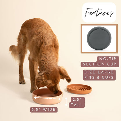 Should We Go? Dog Water Bowl - The Perfect Dish No-Spill, Less Mess Non-Tippable Water & Food Bowl, Pure Silicone with Suction Cup Fits 5 Cups 7.5" Across x 2.25" Tall, Ideal for All Pets, Medium-Sage