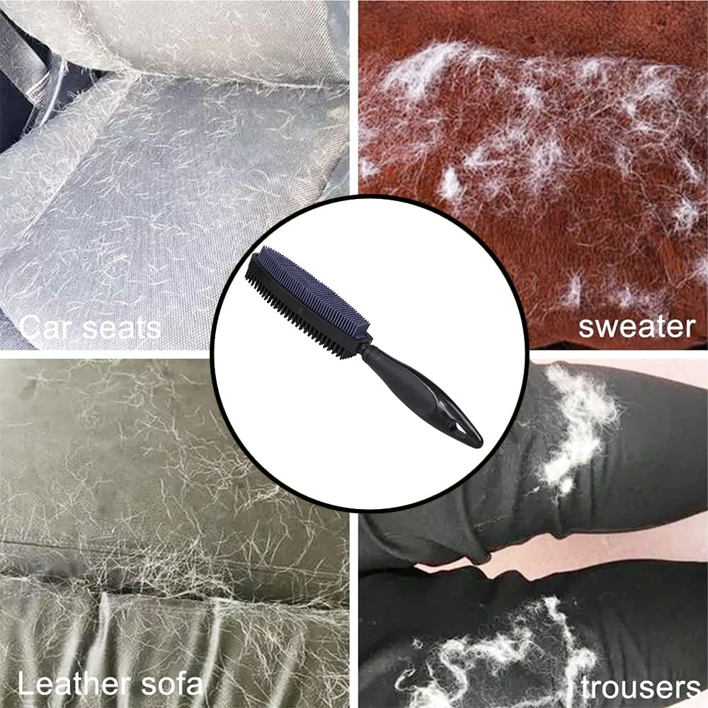 Rubber Pet Hair Removal Brush for Couch Clothes Dog Cat Pet Hair Carpet, Also Used as Dog Cat Bath Brush with Massage Effect