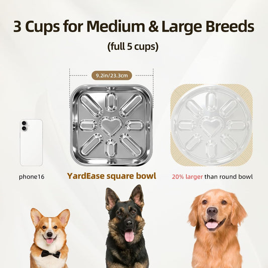 Stainless Steel Slow Feeder Dog Bowls Large & Medium Breed 3 Cups, Food Grade 304, Non-Slip Base, Deep Ridges to Slow Eating, Metal Slow Feeder Dog Bowls, Dishwasher & Chew-Proof & Rustproof