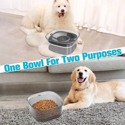 UPSKY 70oz Dog Water Bowl 2L No Spill Dog Bowls Large Capacity Spill Proof Slow Water Feeder, No Splash Pet Water Dispenser Vehicle Carried Travel Slow Drinking Bowl for Messy Drinkers