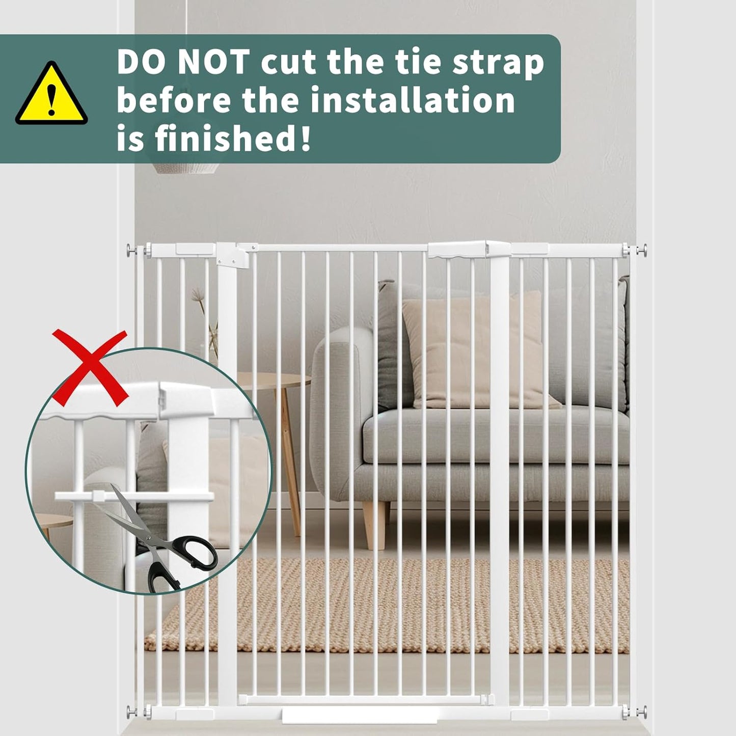 AiWMGL 40.55" Tall, 53.74-61.61 Inch Wide, 1.37" Ultra Narrow Spacing Dog Pet Baby Gate Indoor for Doorway Hallway, Pressure Mounted 54 55 56 57 58 59 60 61 Inches Wide