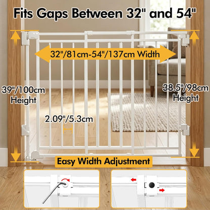 Baby Gate for Stairs & Doorways - Fits Openings 26 to 43 Inches Wide (Must Drill to Install) | 29" Extra Tall with No Bottom Bar | One-Handed Auto-Close Walk-Thru Gate for Kids & Pets, Black
