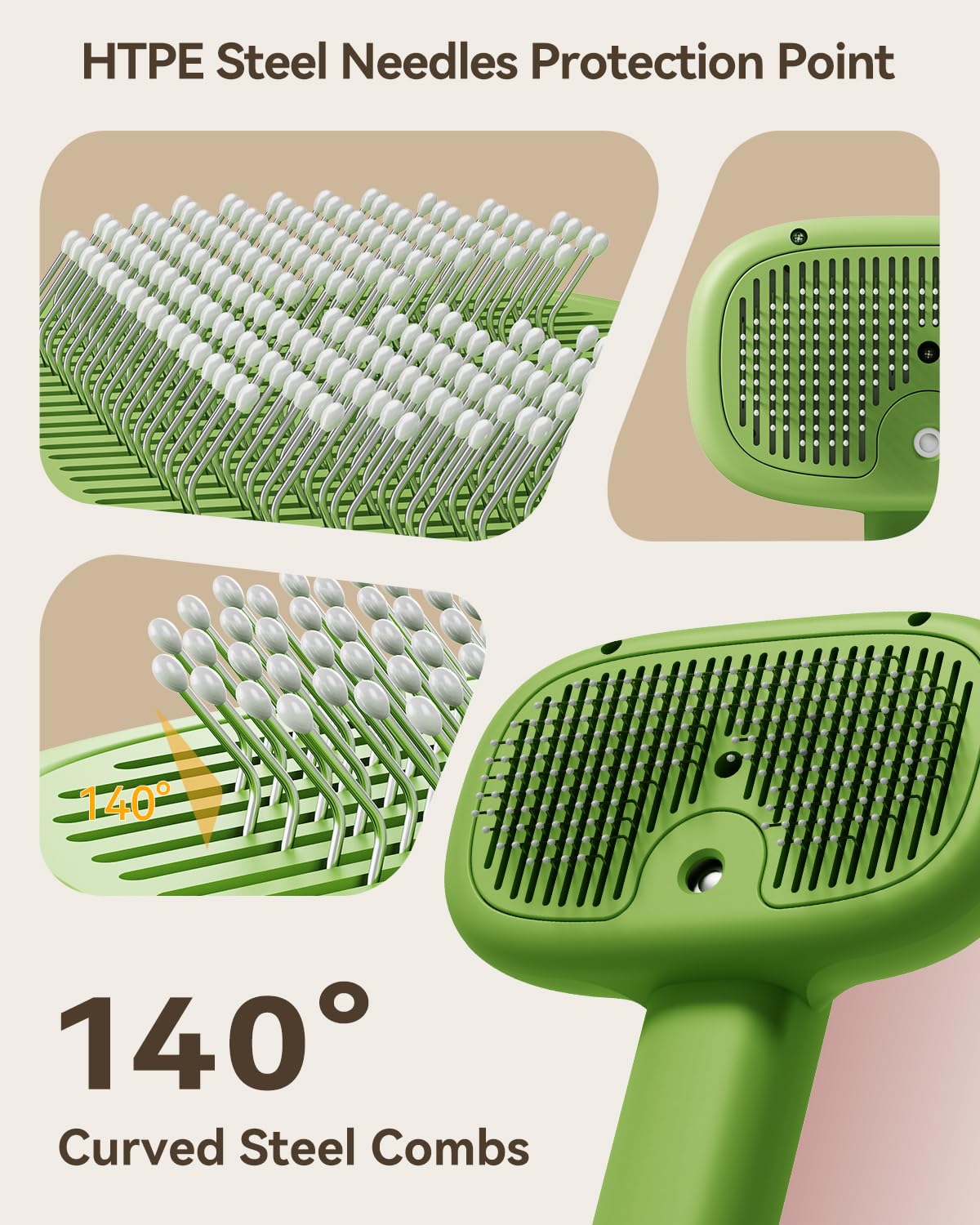 ROJECO 3-in-1 Pet Steam Brush for Cats&Dogs - Detangling Comb with Adjustable Mist, Handheld Deshedding Grooming Tool for Long/Short Hair, Massage Brush & Shedding Control Gift,Cordless,Pink