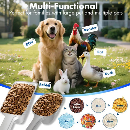 Food Scoop, Cup Capacity Dog Food Scooper With Measuring Lines For Dog, Puppy and Cat Coffee Bean Scoop, Flour Scoop 2 Pack (Grey)