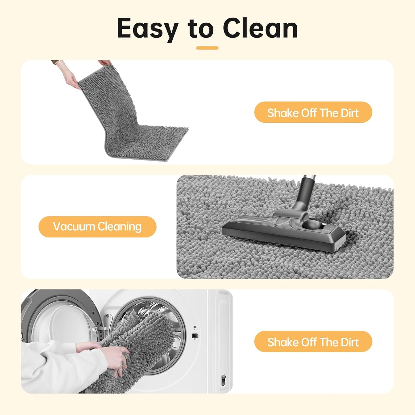 Absorbent Dog Door Mat for Muddy Paws, 60" x 24" Chenille Indoor Mats for Entryway, Trap Dirt Front Door Mat Indoor Entrance Washable Non Slip Soft