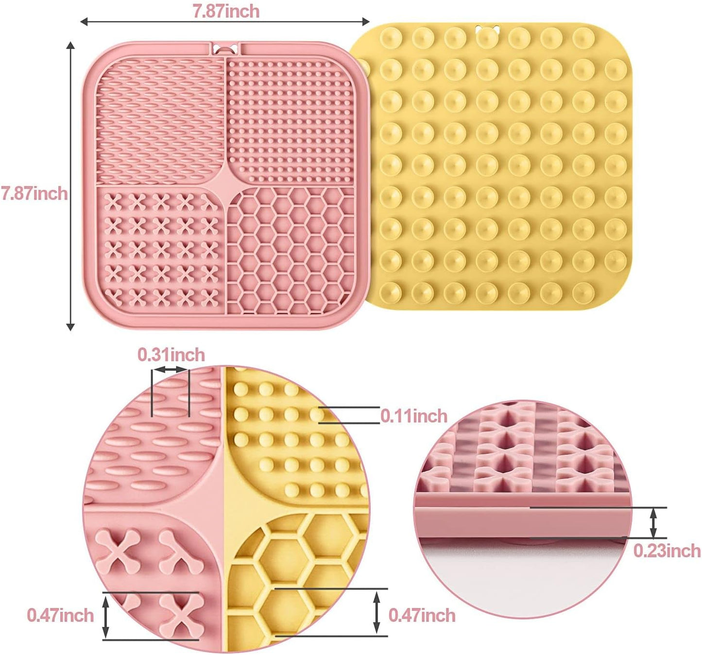 LUKITO Lick Mat for Dogs & Cats 2 Pack with Suction Cups, Dog Lick Mat for Anxiety Relief, Dog Toys to Keep Them Busy, Peanut Butter Licking Pad for Boredom Reducer, Perfect for Bathing Grooming