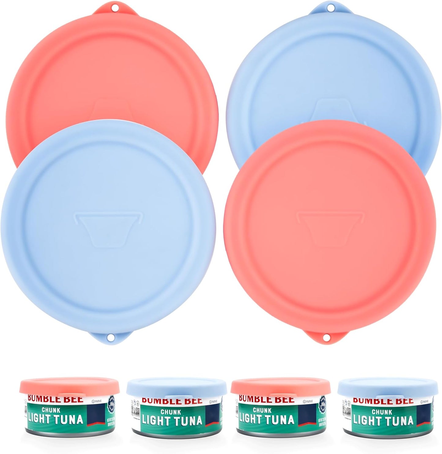 2PCs 3.0-inch Silicone Can Lids for Chef Boyardee | Van Camp's | Goya | Bush's Best | Farmer's Market Can, Can Cover for Canned Goods, Soup Can Cap, Fit Most Standard Size, Dishwasher Safe (Lids ONLY)