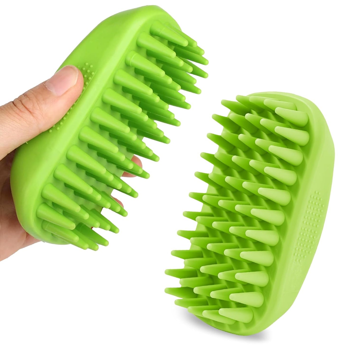 High-Density Silicone Pet Grooming Gloves with Enhanced Five Finger Design for Bathing, Massaging Dogs and Cats (Blue)