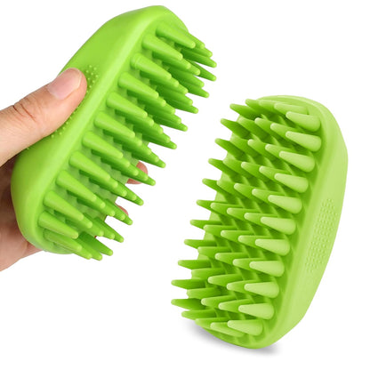 High-Density Silicone Pet Grooming Gloves with Enhanced Five Finger Design for Bathing, Massaging Dogs and Cats (Blue)
