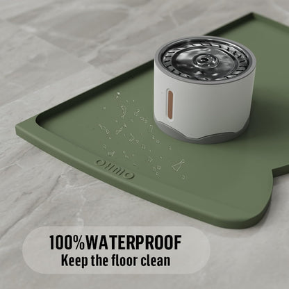 OHMO - Cat Food Mat, Silicone Pet Feeding Mat for Floor Non-Skid Waterproof Dog Water Bowl Tray, Easy to Clean Pet Placemat (Erythrinus, 18 * 9.8'')