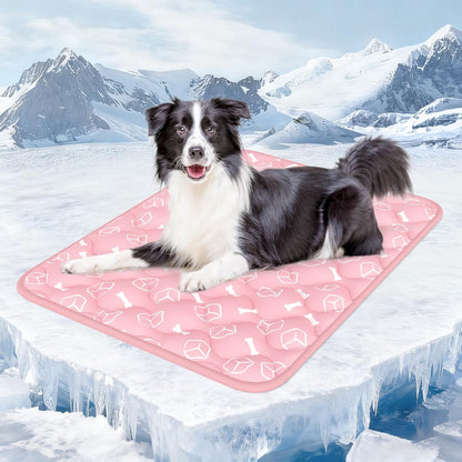 Rywell Dog Cooling Mat 2.0, Ocean Blue,44" x 32" Thick & Durable Cooling Mat for Extra Large Dogs, Long-Lasting Cool with Waterproof & Color-Changing Arc-Chill Tech (Q-Max>0.5) Washable& Non-Toxic