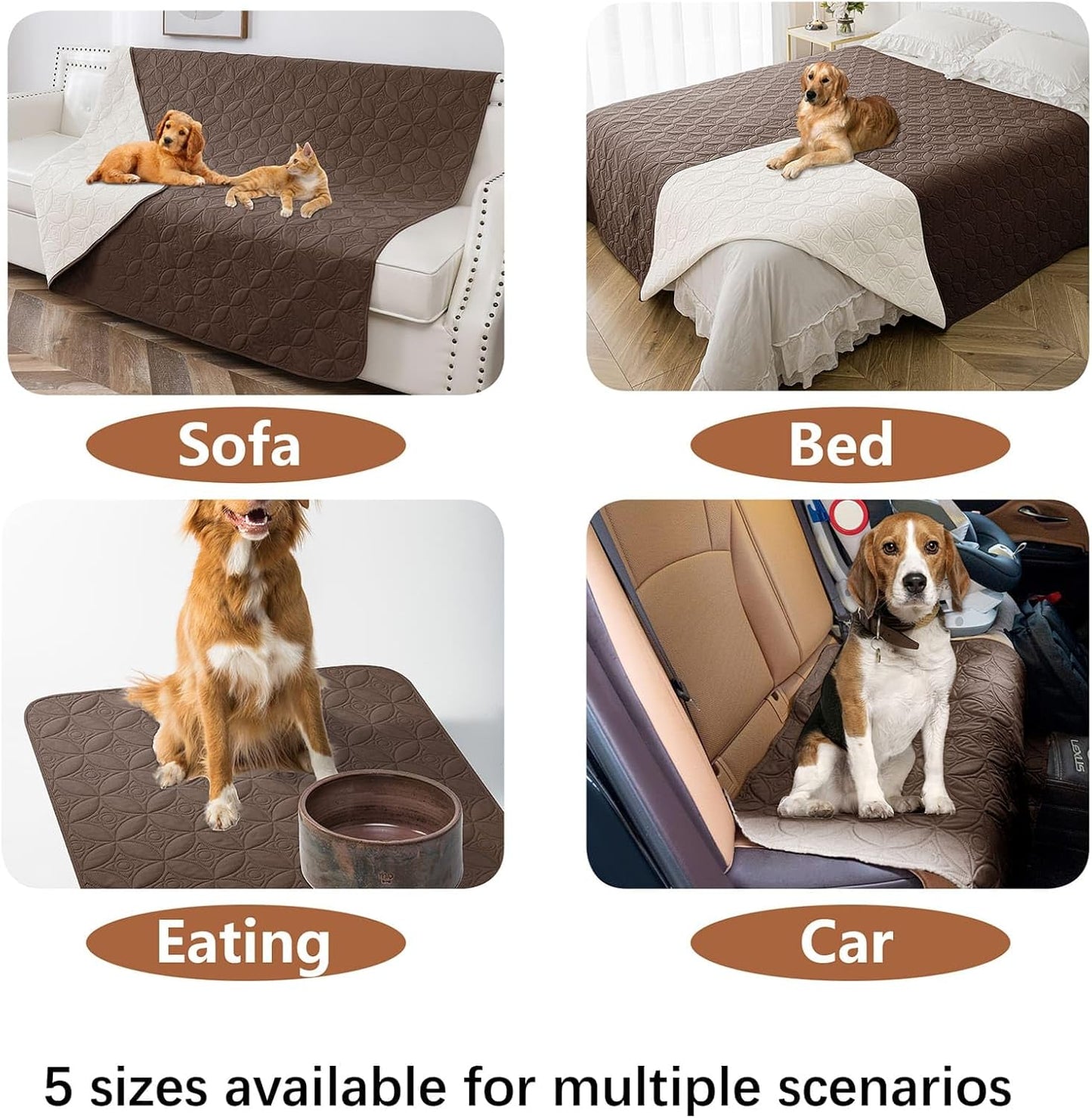 Waterproof Dog Blanket, 30x30 inches Small Pet Couch Covers for Sofa, Chair Bed Furniture Protector from Dogs Washable and Reversible-Lightgrey+Darkgrey