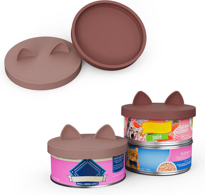 OHMO 2 Pack Pet Food Can Lids, (12.5-14oz) BPA Free Silicone Covers for Cat and Dog Food Cans, Camo&Light Green