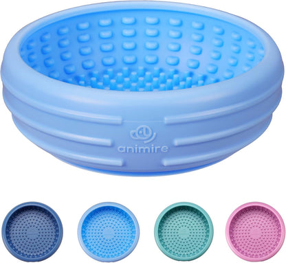 Dog Lick Bowl, Animire Freeze Lick Mat for Dogs, Non-Slip Slow Feeder Licking Bowl Enrichment Treat for Distraction Anxiety Relief, Food Grade Silicone, Dishwasher Safe(Pastel Purple,S)